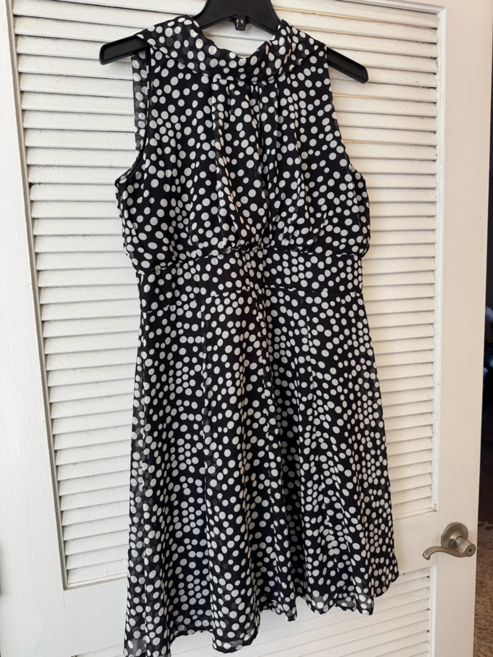 Voir Voir Black and White Polka Dot Asymmetrical Dress